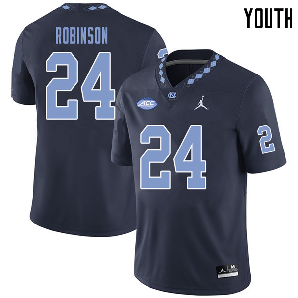 Jordan Brand Youth #24 Malik Robinson North Carolina Tar Heels College Football Jerseys Sale-Navy